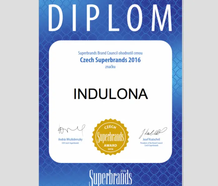Ocenění Superbrands 2016 pro značku Indulona!